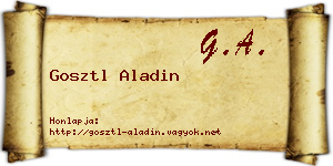 Gosztl Aladin névjegykártya